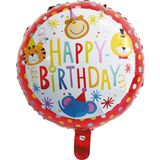 Balon iz folije "Happy Birthday", motiv živali