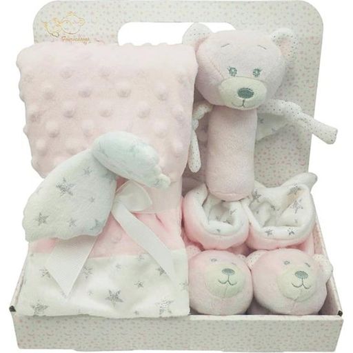 ToyToyToy Baby Blanket, Shoes & Teddy Bear, Pink - 1 item
