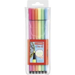 Stabilo Pen 68 Fibre Pens Neon, Pack Of 6 - 1 set