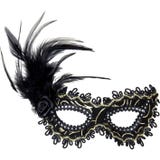 Widmann Schwarze Augenmaske mit Federn