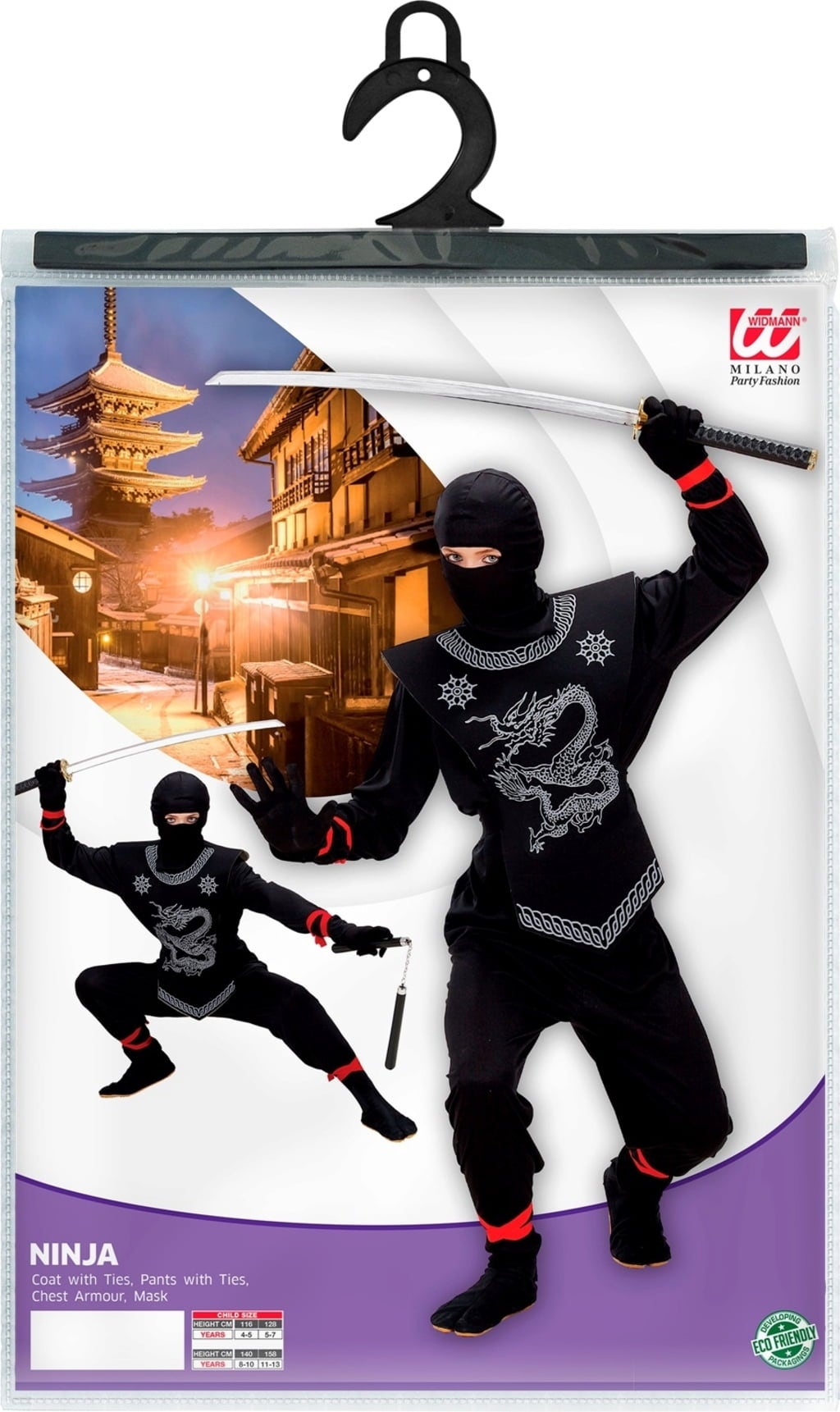 Widmann Costume Nero da Ninja 