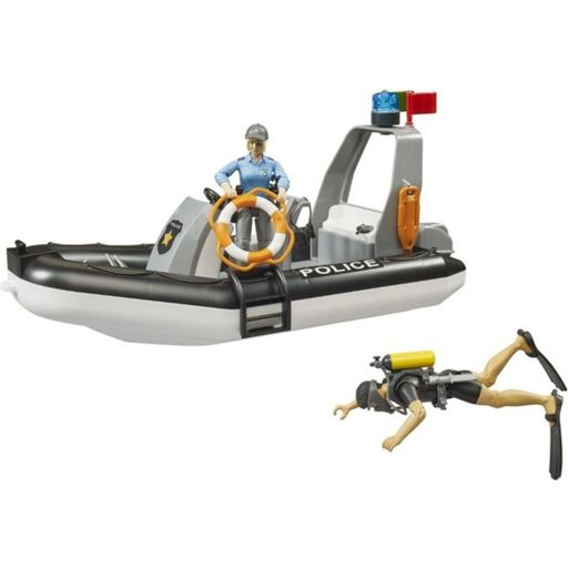 Bruder Police Pickup with a Trailer and Boat - 1 item