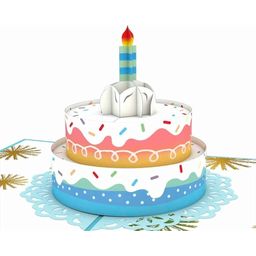 Pop-up voščilnica - Mavrična rojstnodnevna torta