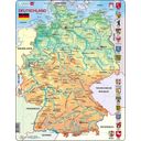 Puzzle - Sestavljanka z okvirjem - Nemčija - fizični zemljevid - nemščina