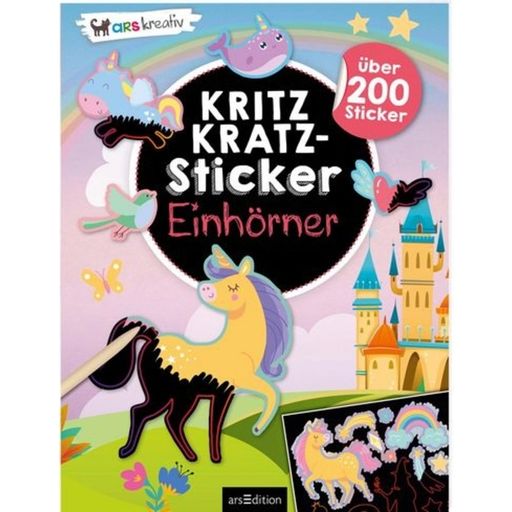 arsEdition Kritzkratz-Sticker - Einhörner - 1 Stk