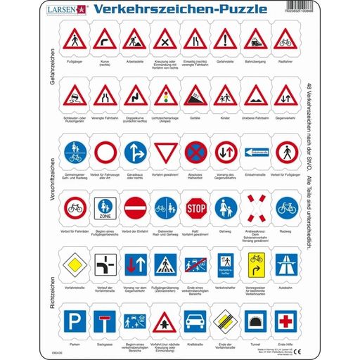 Puzzle - Sestavljanka z okvirjem - Nemški prometni znaki - 1 k.