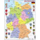 Puzzle - Sestavljanka z okvirjem - Nemčija - politični zemljevid, 48 kosov