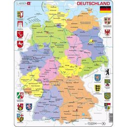 Puzzle con Cornice - Germania - Cartina Politica, 48 Pezzi