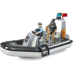 bworld Polizei Schlauchboot mit Polizist, Taucher und Zubehör - 1 Stk