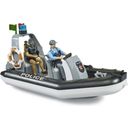 bworld Polizei Schlauchboot mit Polizist, Taucher und Zubehör - 1 Stk