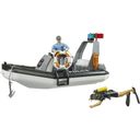 bworld Police Dinghy with Police Officer, Diver and Accessories - 1 item