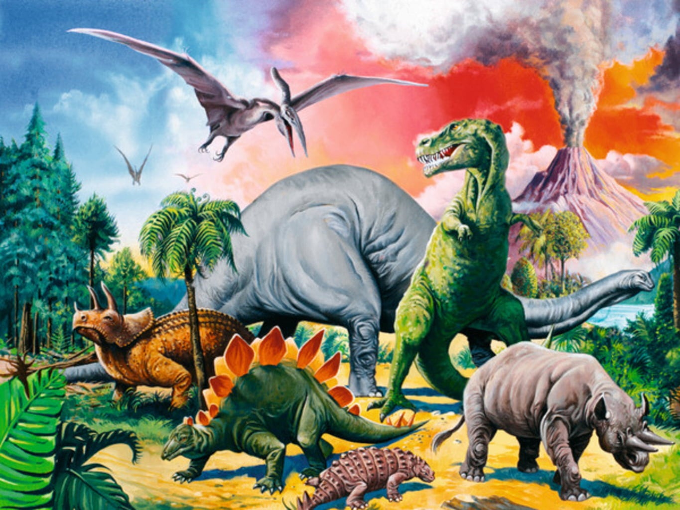 Pussel - Bland Dinosaurier, 100 XXL-bitar - 1 st.