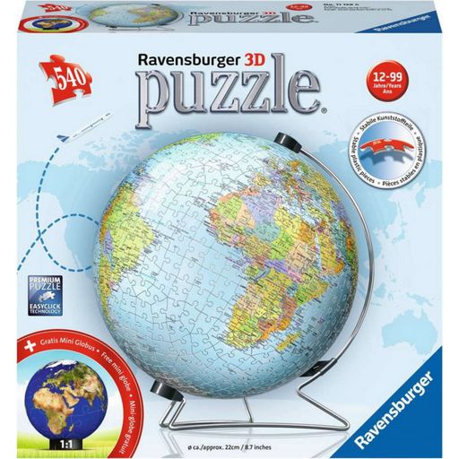Puzzle - 3D Puzzle-Ball - Globus in deutscher Sprache, 540 Teile - 1 Stk