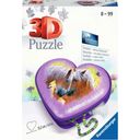 Puzzle - 3D Puzzle Organizer - Heart Box - Konji, 54 delov - 1 k.