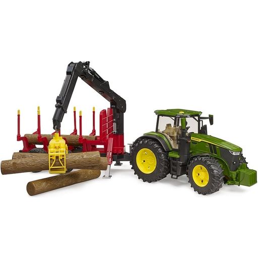 John Deere 7R 350 with Trailer and 4 Logs - 1 item