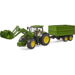 John Deere 7R 350 with Front Loader and Tandem Axle Transport Trailer