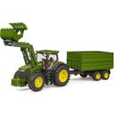 John Deere 7R 350 with Front Loader and Tandem Axle Transport Trailer - 1 item