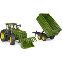 John Deere 7R 350 with Front Loader and Tandem Axle Transport Trailer - 1 item