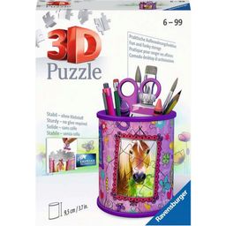 Puzzle - 3D Puzzle Organizer - Lonček za pisala z motivom konja, 54 delov - 1 k.