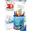 Puzzle - 3D Puzzle Organizer - Lonček za pisala z motivom podvodnega sveta, 54 delov - 1 k.