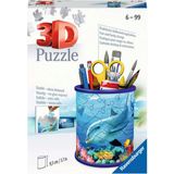 Puzzle - 3D Puzzle Organizer - Lonček za pisala z motivom podvodnega sveta, 54 delov