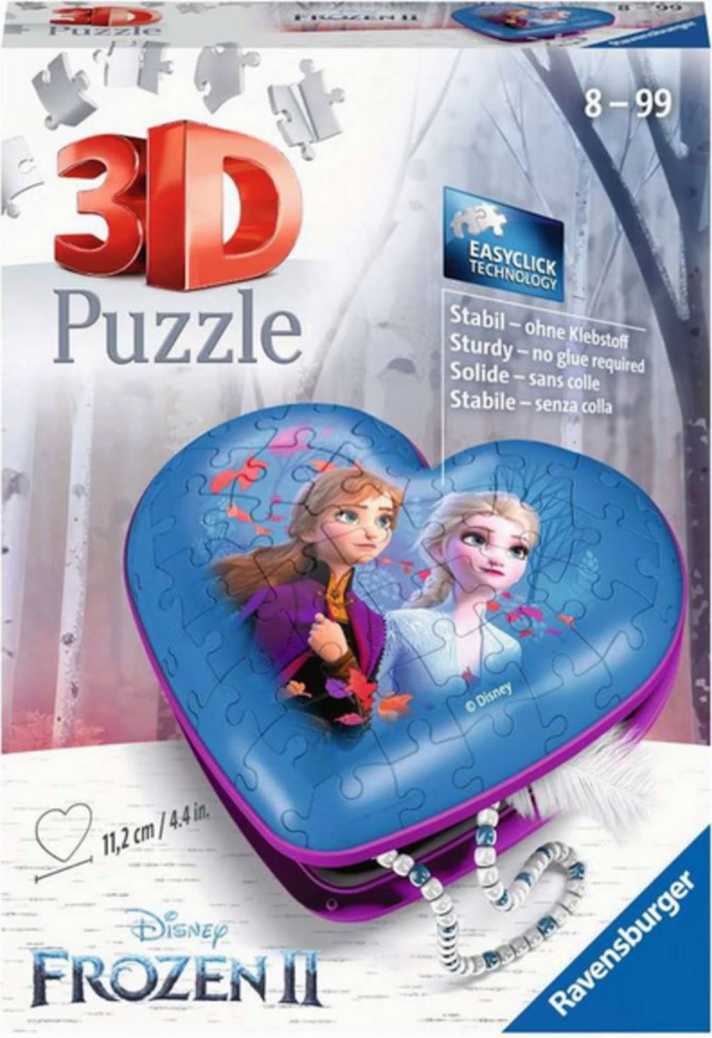 Puzzle - 3D Puzzle-Organizer - Herzschatulle - Frozen 2, 54 Teile
