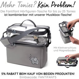 fantifant Musikbox-Taschen für Toniebox - elefantengrau