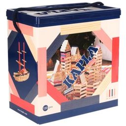 KAPLA Box med 120 st Natur - mörkblå/rosa/röd