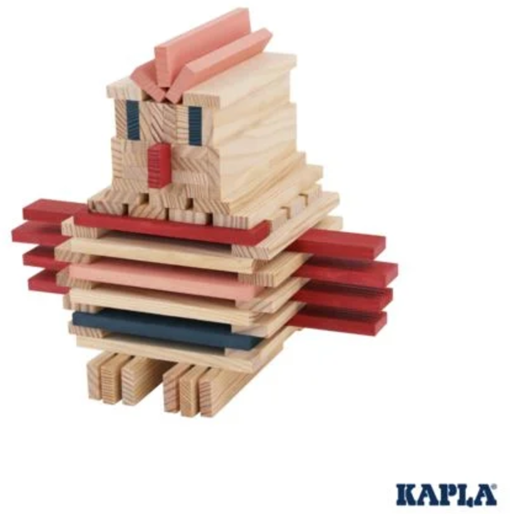 KAPLA 120er Box Natur - dunkelblau/rosa/rot