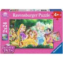 Puzzle - Prinsessornas bästa vänner, 2 x 24 bitar