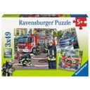 Ravensburger Puzzle - Hjälpare i Nöd, 3 x 49 bitar