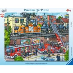 Puzzle - Feuerwehreinsatz an den Bahngleisen, 48 Teile