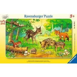 Puzzle - Sestavljanka z okvirjem - Živalski otroci gozda, 15 delov
