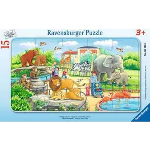 Puzzle - Sestavljanka z okvirjem - Izlet v živalski vrt, 15 delov