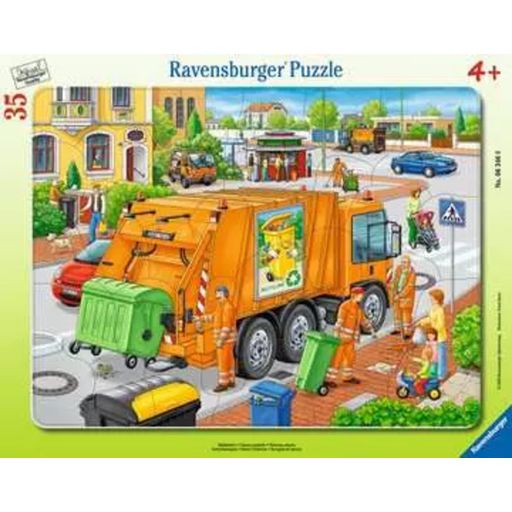 Puzzle - Sestavljanka z okvirjem - Odvoz smeti, 35 delov