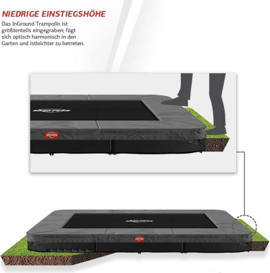 Trampolin Ultim Favorit InGround 220 x 330 cm - Schwarz