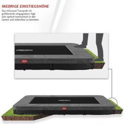 Trampolin Ultim Favorit InGround 250 x 410 cm - Grau