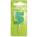 Amscan Dots & Stripes Number Candle 5
