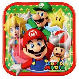 Super Mario Party Plates - 8 Pieces, Small