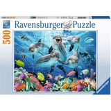 Puzzle - Delfiner i Korallrevet, 500 stycken
