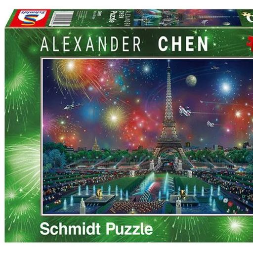 Puzzle - Alexander Chen - Fuochi d'Artificio sulla Torre Eiffel, 1000 Pezzi