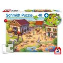 Puzzle - Bauernhof, 40 Teile + Figuren aus Kunststoff