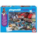 Puzzle - Playmobil - Pirati, 60 Pezzi con Figura Playmobil