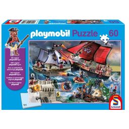 Puzzle - Playmobil - Pirates, 60 pieces + Playmobil Figure