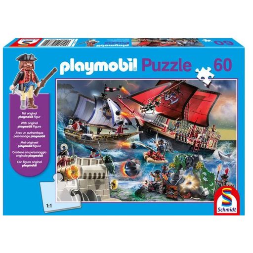 Puzzle - Playmobil - Pirati, 60 Pezzi con Figura Playmobil