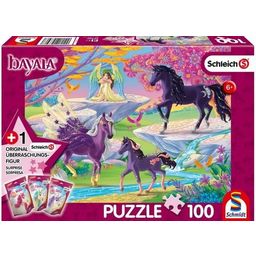 Puzzle - Schleich - Radura di Bayala con Famiglia di Unicorni, 100 Pezzi
