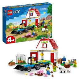 City - 60346 Bauernhof mit Tieren und Spielzeug-Traktor mit Anhänger