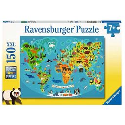 Puzzle - World Map of Animals, 150 XXL pieces