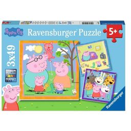 Puzzle - Peppa Pig's Family and Friends - 3 x 49 pieces