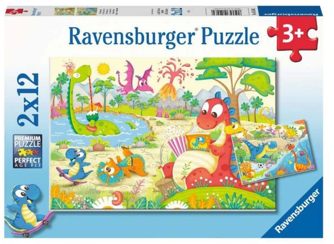 Ravensburger Puzzle - Favorit Dinos- 2x12 bitar
